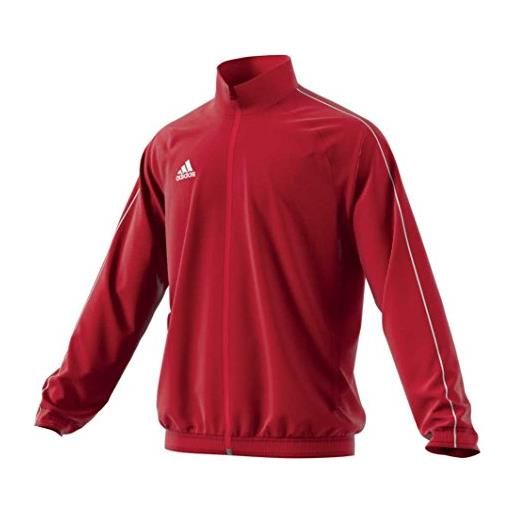 adidas core18 jacket youth, giacca unisex bambini, rosso (rosso/bianco), 164