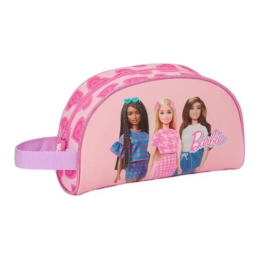 Safta barbie love - beauty case grande per bambini, adatto a carrozzina, ideale per bambini dai 5 ai 14 anni, comodo e versatile, qualità e resistenza, 26 x 16 x 9 cm, colore rosa, rosa, estándar, 