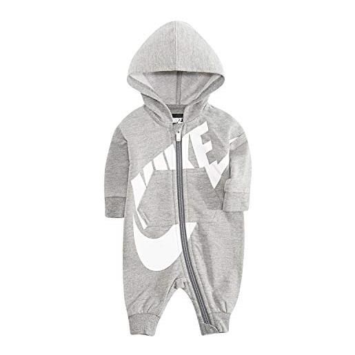 Nike baby-boys tuta con cappuccio, grigio scuro erica, 3 mesi