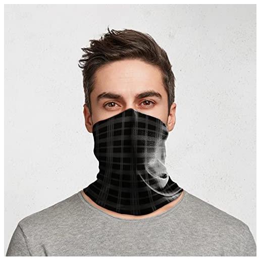 Puckator sciarpa - bandana copri viso - scaldacollo - scozzese - nero e grigio