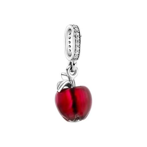 Nbsameng s925 - ciondolo in argento sterling per braccialetti e collane pandora, regalo per le donne, le ragazze, la mela rossa, argento