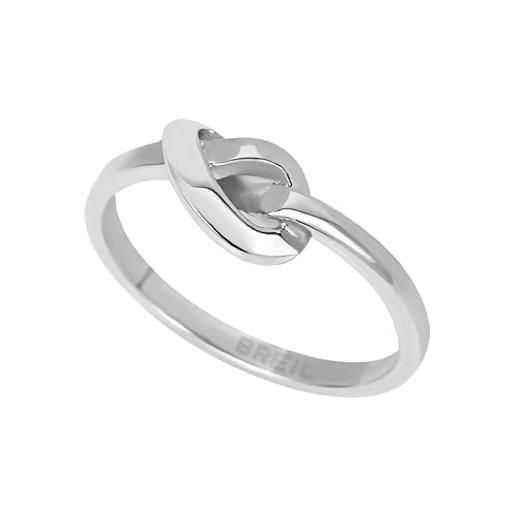 Breil gioiello collezione b&me, anelli da unisex in acciaio colore argento misura 14 con senza pietre - tj3345