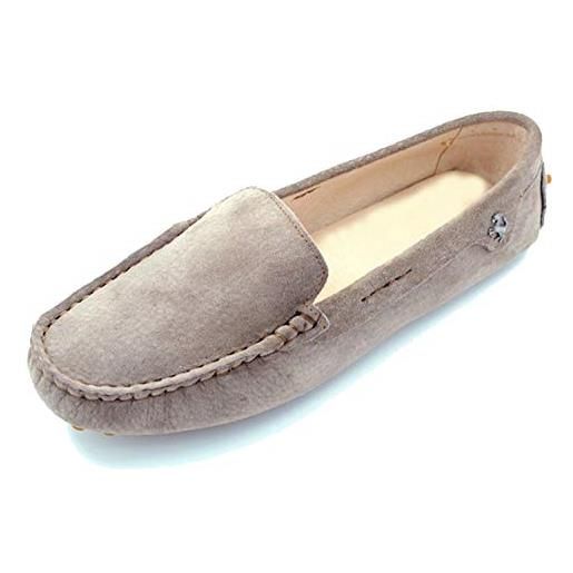 MINITOO loafer e mocassini donna estivi khaki grigio scamosciata scarpe yb9601 eu 39.5