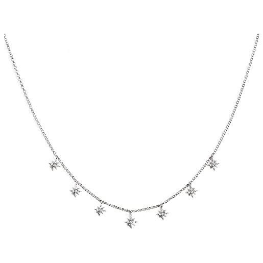 SINGULARU - collana mini polar stars argento - pendente in argento sterling 925 con finitura placcata in rodio - catena in misura unica - gioielli da donna - varie finiture