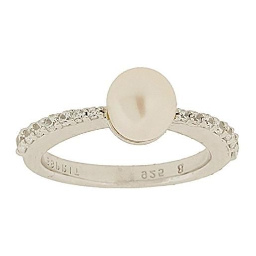 ESPRIT fashionring - anello, con perla zirconia cubica, argento, misura 57 (18.1)