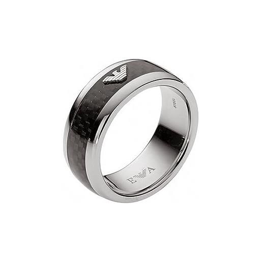 Emporio Armani anello per uomo, logo aquila: 5,5 mm x 2,65 mm / altezza anello: 9 mm / larghezza anello 20 mm anello in acciaio inossidabile, egs1602040