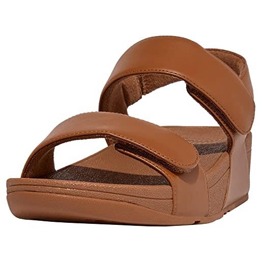 Fitflop lulu adjustable leather back-strap sandals, sandali donna, tan, 36 eu
