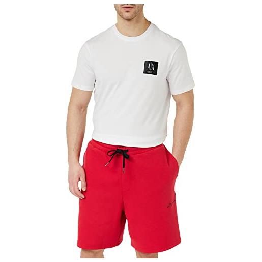 ARMANI EXCHANGE dettaglio linea logo sostenibile, dettaglio quadrato posteriore, pantaloncini uomo, rosso - lipstick red, xl
