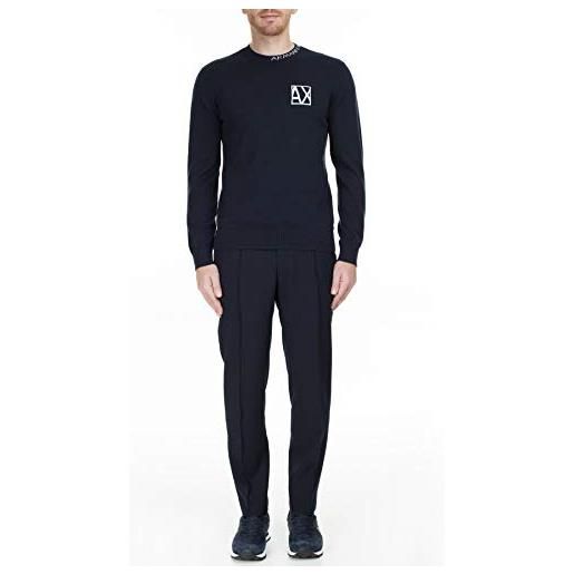 Armani Exchange stretch comfortable elegance, pantaloni, uomo, blu (deep navy 1583), 50 (taglia unica: 28)