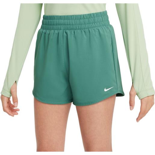Nike pantaloncini per ragazze Nike kids dri-fit one high-waisted woven training shorts - bicoastal/white