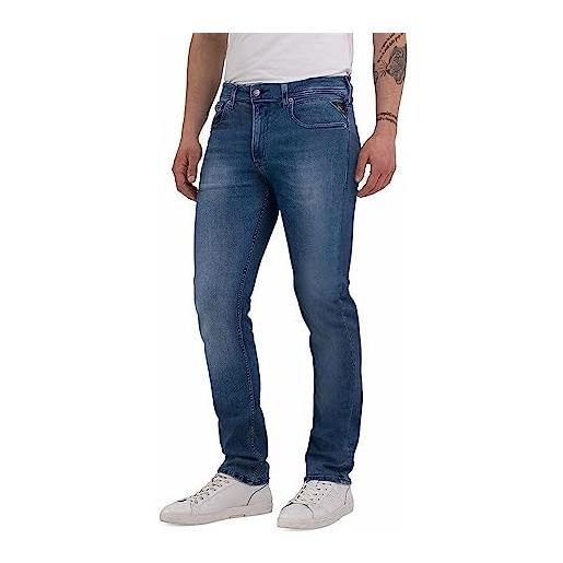 Replay jeans da uomo elasticizzati, blu (medium blue 009), 28w / 30l