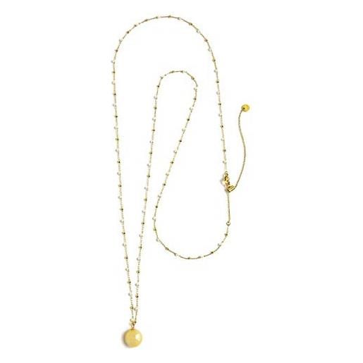 MARLU' collana chiama angeli catena perle/sfere pvd oro di marlù. Lunghezza da 90 a 100 cm, 15co012g-w