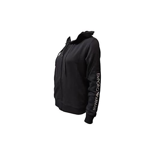 Emporio Armani giacca con zip intera iconic terry, nero, s donna