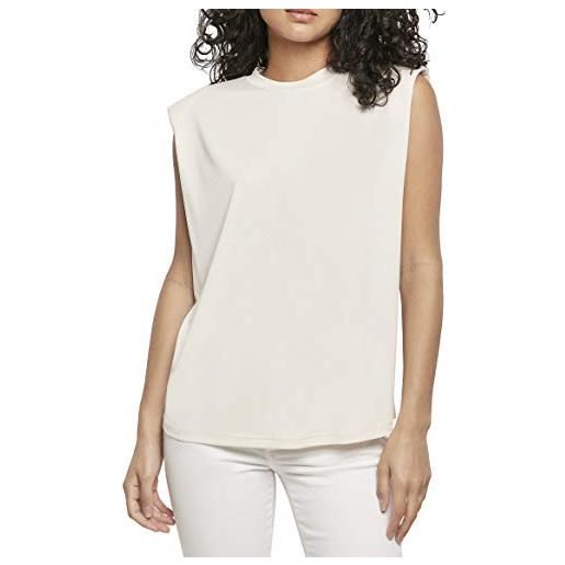Urban Classics ladies modal padded shoulder tank t-shirt, sabbia, l donna