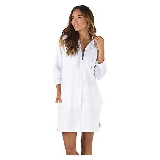 Speedo uv cover up aquatic quarter sleeve robe solid costumi da bagno, bianco, xl donna