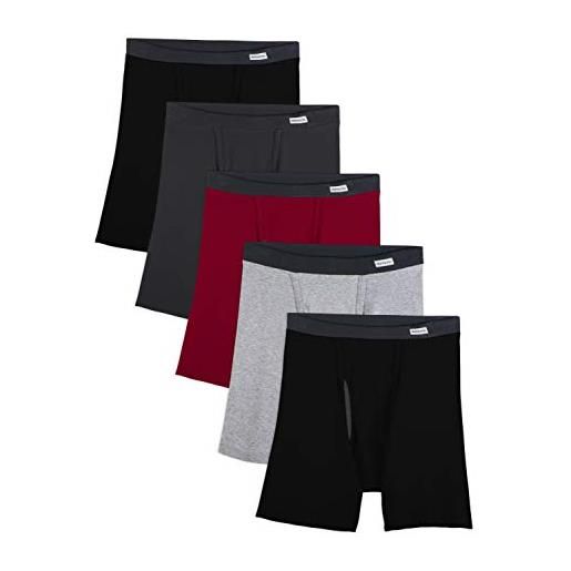 Fruit of the Loom men's no ride up boxer brief, covered waistband - coolzone fly large