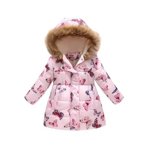 boiler cappotti invernali per bambini - cappotto per bambini con cappuccio, giacca da neve, cappotto invernale, abbigliamento antivento, cappotti da snowboard per ragazzi e ragazze, rosa/lilla, 120 cm