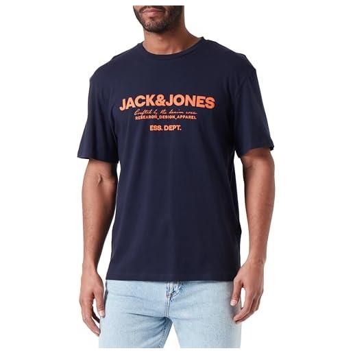 JACK & JONES jjgale - maglietta da uomo con scollo rotondo, taglia s, m, l, xl, xxl, cotone, black scan, l
