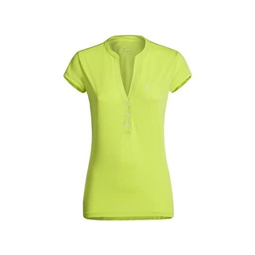MONTURA - t-shirt donna collo con bottoni sunny play - verde-m