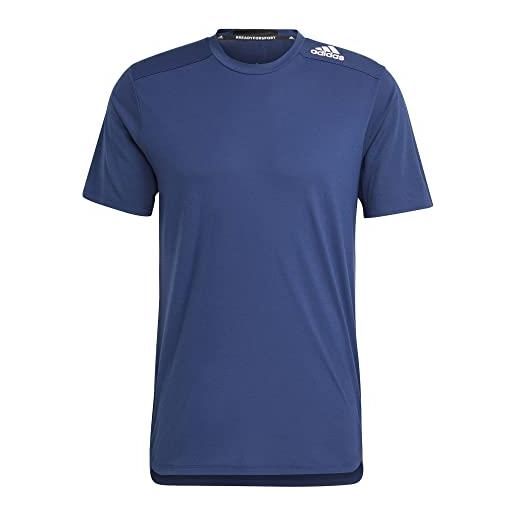 adidas designed for training tee t-shirt (short sleeve), dark blue, s men's
