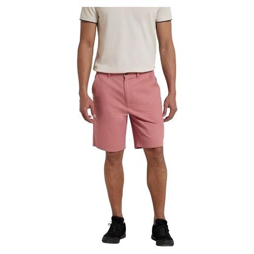 Mountain Warehouse pantaloncini chino da uomo in cotone biologico - leggeri, traspiranti, upf 50+, tasche multiple - ideali per spiaggia, camminate, escursioni rosa 50w