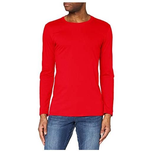 Gildan maglietta lunghe con maniche t-camicia, rosso, l uomo