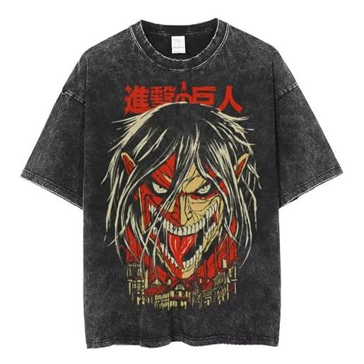 xhomeshop maglietta vintage anime attack on titan maglietta eren jaeger maglietta levi graphic harajuku tshirt cotone tops tees