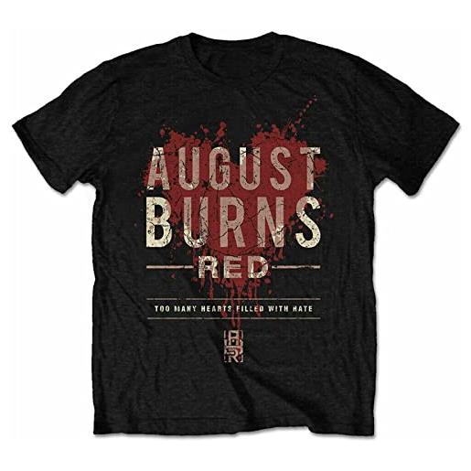 HAODI august burns red - maglietta unisex con cuori riempiti, taglia l, colore: nero, nero , l