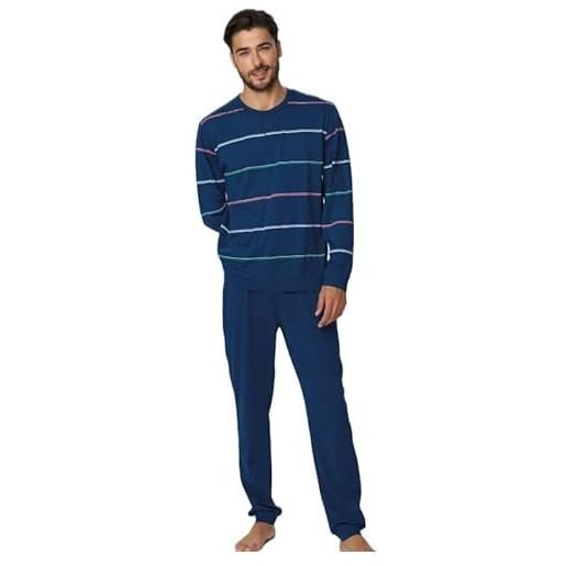 RAGNO pigiama uomo in puro cotone art. Righe - 50, blu