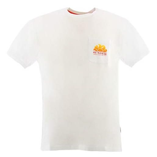 SUNDEK t-shirt uomo m028tej7800 006 cotone bianca pe20 m