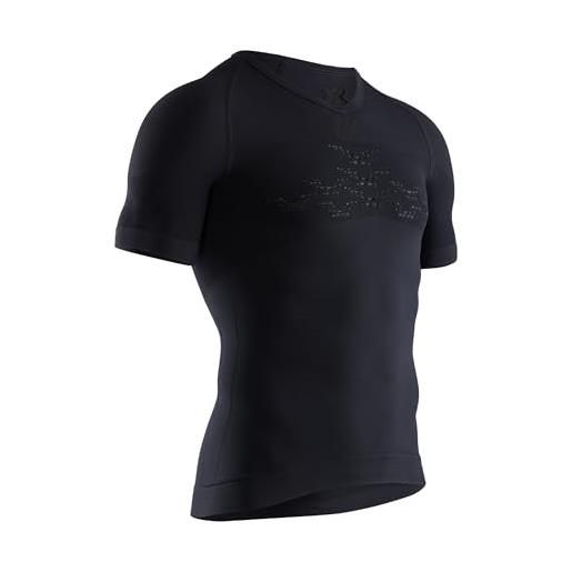 X-Bionic energizer 4.0 light shirt v neck short sleeve men, t uomo, opal black/arctic white, xl