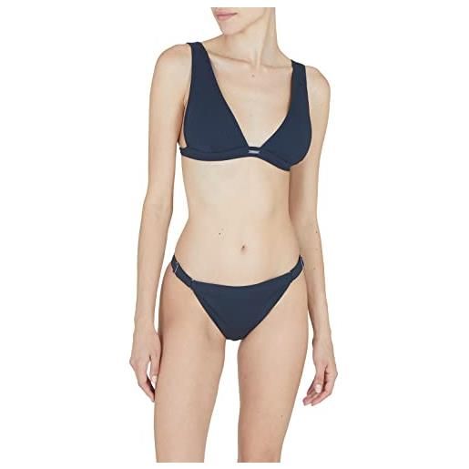 Emporio Armani bikini da donna in lycra a coste con triangolo e t-brasiliano set, marina militare, s