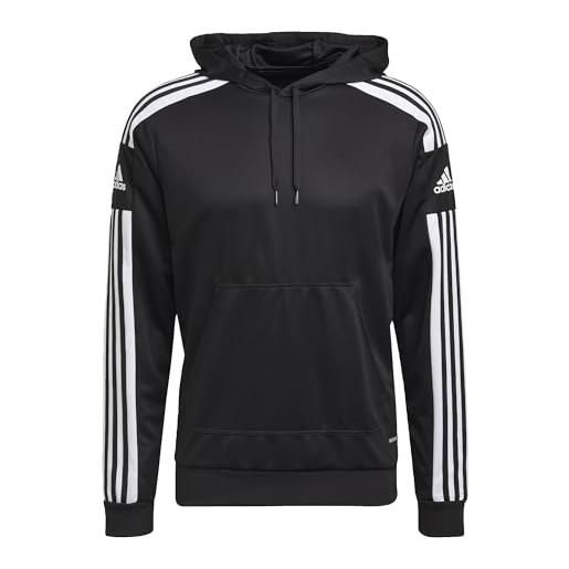 adidas squadra 21 hoodie, felpa sportiva con cappuccio uomo, black/white, xl