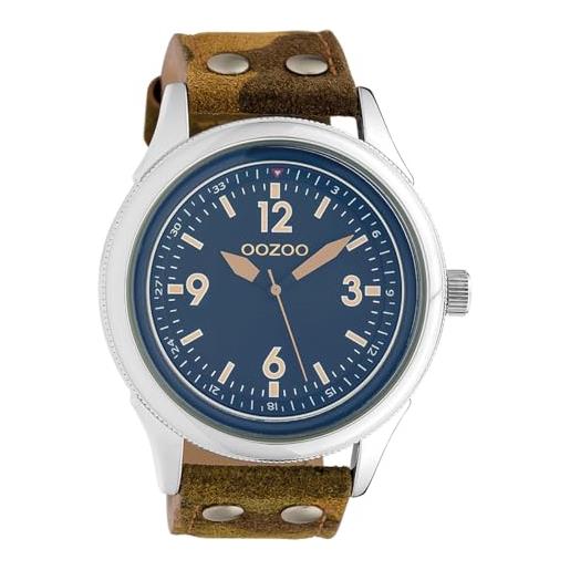 Oozoo timepieces c10352 - orologio da 48 mm, marrone, cinghia