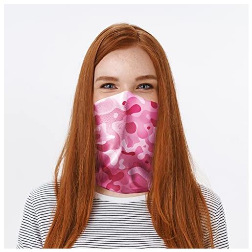 Puckator sciarpa - bandana copri viso - scaldacollo - militare - rosa
