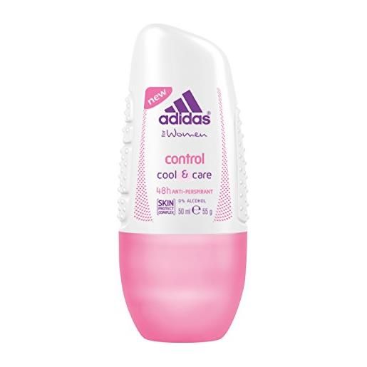 Adidas control deodorante roll-on per donne, 50 ml, 6 pezzi
