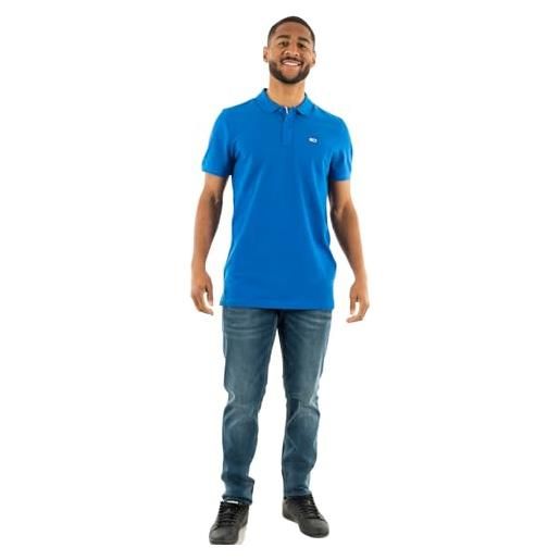 Tommy Jeans maglietta polo maniche corte uomo slim fit, blu (persian blue), xxl