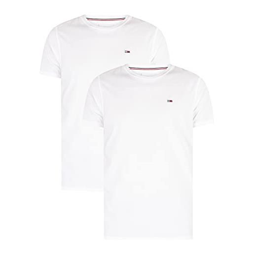 Tommy Jeans t-shirt uomo maniche corte tjm slim slim fit, bianco (white/white), xxl