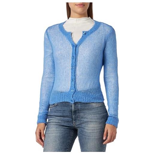 Sisley l/s sweater 1026m500e, maglione cardigan da donna, digital blue 3b5, 