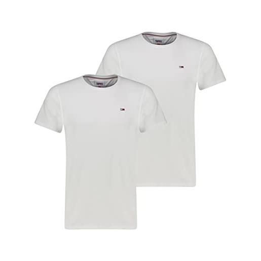 Tommy Jeans t-shirt uomo maniche corte tjm slim slim fit, bianco (white/white), s