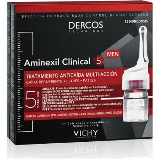 Vichy dercos aminexil intensive 5 uomo trattamento anticaduta multi-azione 12 fiale 6 ml - Vichy - 979369319