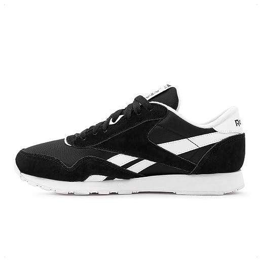 Reebok nylon classico, scarpe da ginnastica uomo, core nero ftwr bianco ftwr bianco, 34.5 eu