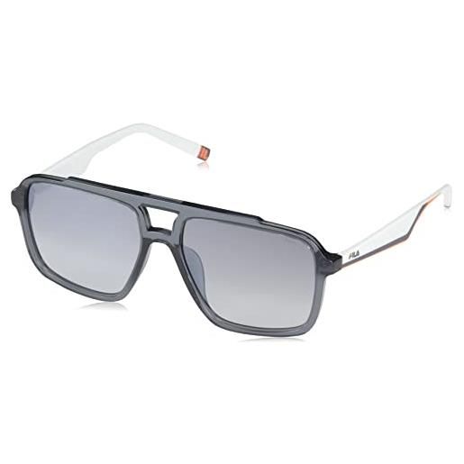 Fila sfi460, occhiali unisex-adulto, shiny asphalt grey, 57