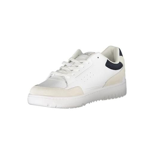 Tommy Hilfiger th basket core lth mix fm0fm05058, sneaker con suola cupsole uomo, bianco (white), 40 eu