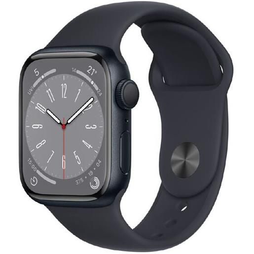 Apple smartwatch Apple watch serie 8 gps 41mm cassa in alluminio mezzanotte con cinturino sportivo mezzanotte [mnp53fd/a]