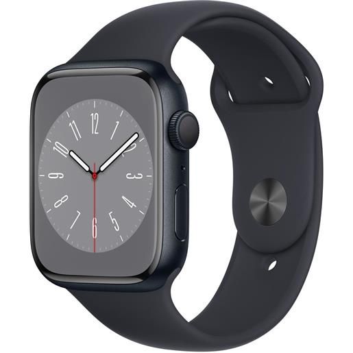 Apple smartwatch Apple watch serie 8 gps 45mm cassa in alluminio mezzanotte con cinturino sportivo mezzanotte [mnp13fda]