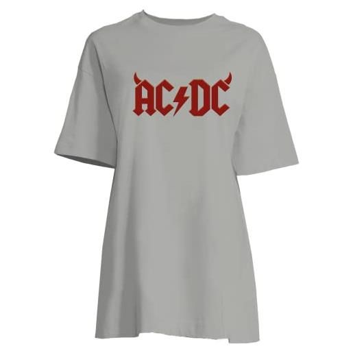 AC/DC woacdcrbt001 camicia da notte, grigio, m donna