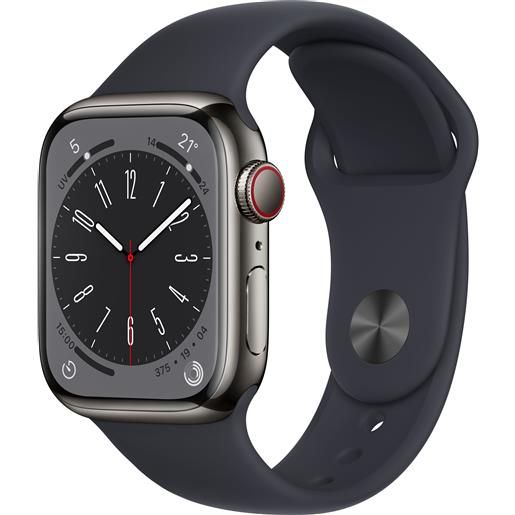Apple smartwatch Apple watch series 8 oled 41 mm digitale 352 x 430 pixel touch screen 4g grafite wi-fi gps (satellitare) [mnjj3fd/a]