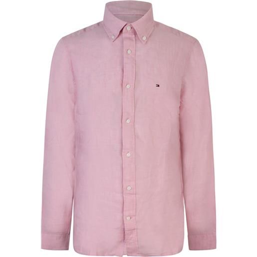 TOMMY HILFIGER camicia rosa in lino per uomo