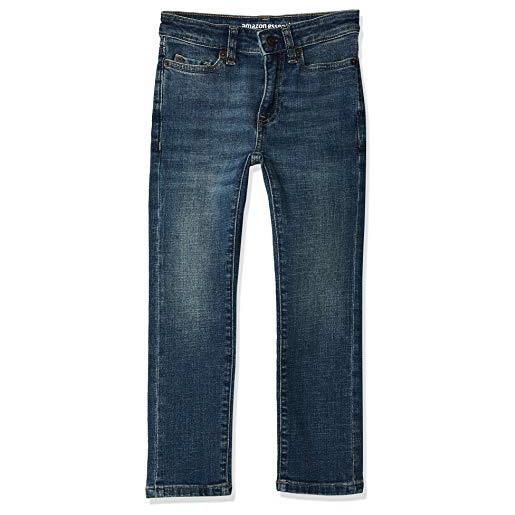 Amazon Essentials jeans slim elasticizzati bambini e ragazzi, delavé medio, 11 anni plus